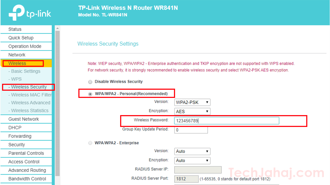 wifi password change techjahaj.com
